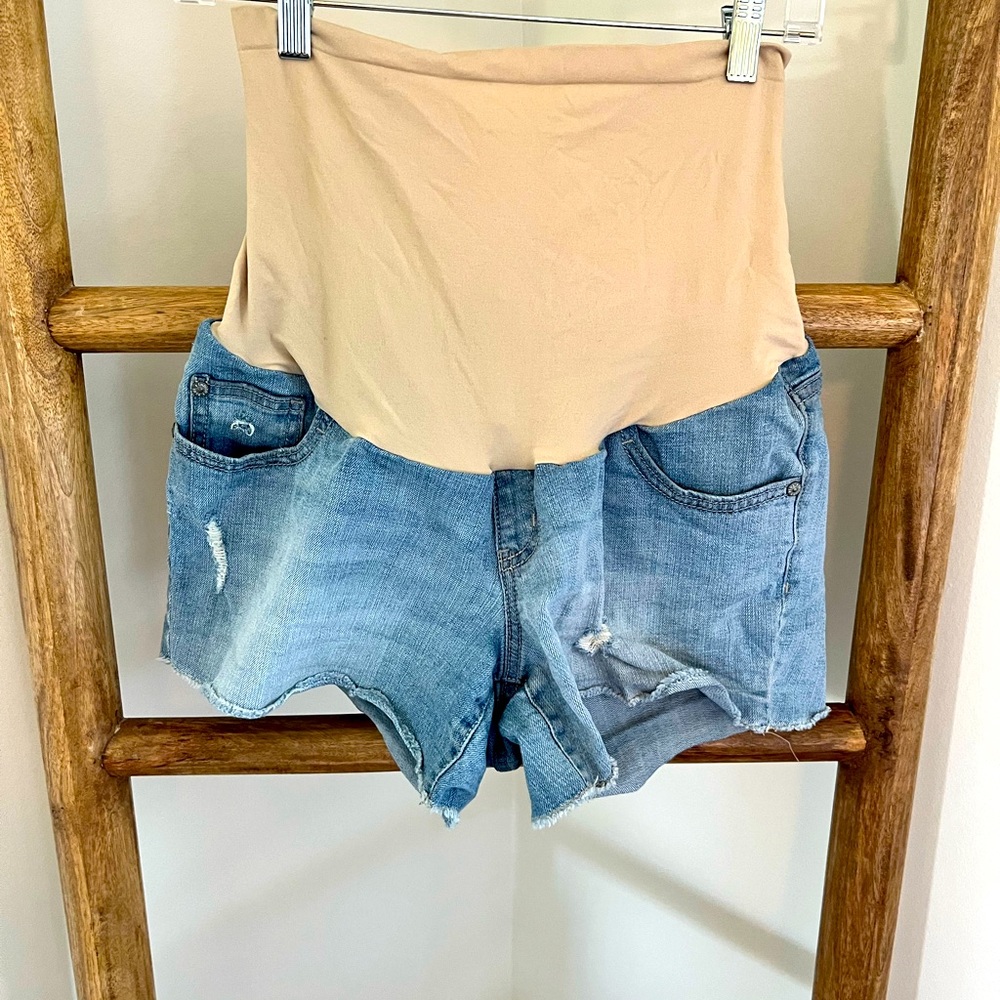 Indigo Blue Maternity Denim Shorts